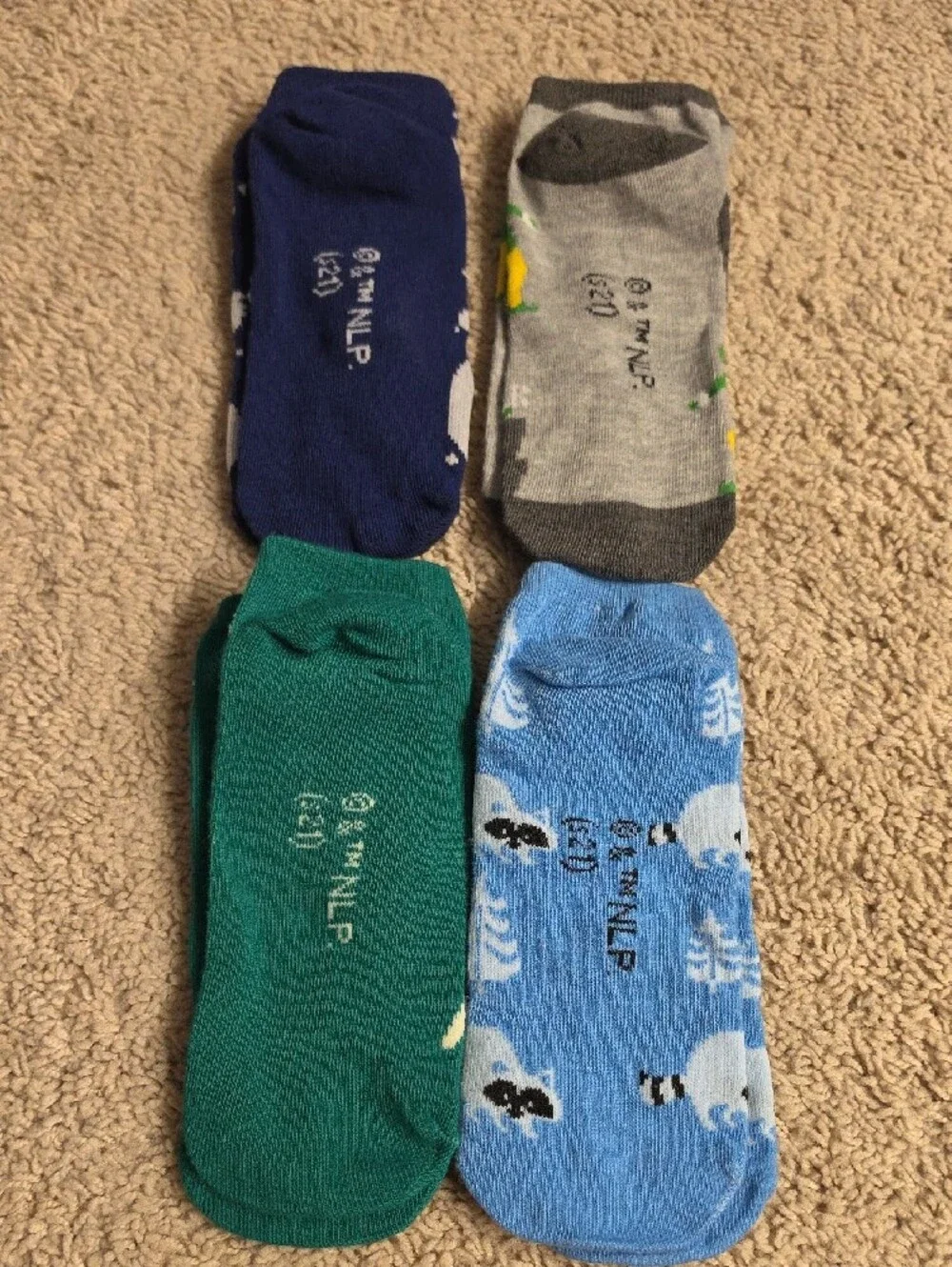 ELF Holiday Novelty Ankle Socks - Blue, Green, Gray, Navy